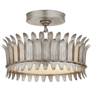 Leslie LED Semi-Flush Mount in Burnished Silver Leaf by Visual Comfort Signature