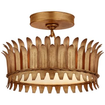 Leslie LED Semi-Flush Mount in Gilded Iron by Visual Comfort Signature