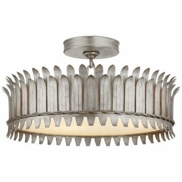 Leslie LED Semi-Flush Mount in Burnished Silver Leaf by Visual Comfort Signature