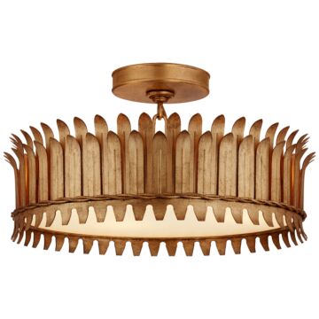 Leslie LED Semi-Flush Mount in Gilded Iron by Visual Comfort Signature