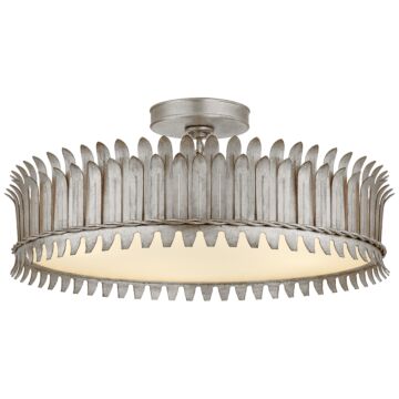 Leslie LED Semi-Flush Mount in Burnished Silver Leaf by Visual Comfort Signature