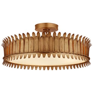 Leslie LED Semi-Flush Mount in Gilded Iron by Visual Comfort Signature