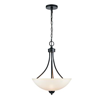 Ivey Lake Two Light Pendant in Matte Black by Millennium