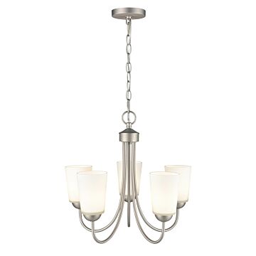 Ivey Lake Five Light Chandelier in Satin Nickel by Millennium