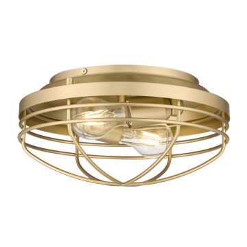 Seaport BCB Two Light Flush Mount in Brushed Champagne Bronze by Golden