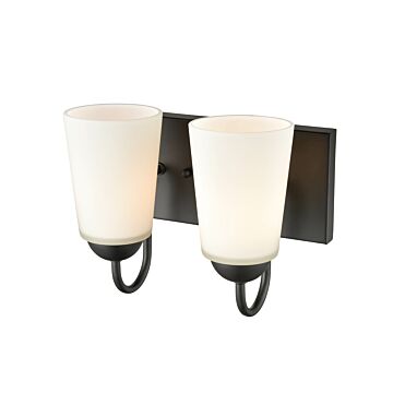 Ivey Lake Two Light Vanity in Matte Black by Millennium