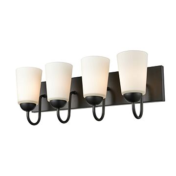 Ivey Lake Four Light Vanity in Matte Black by Millennium