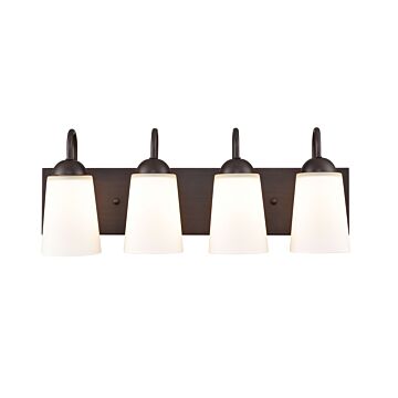 Ivey Lake Four Light Vanity in Rubbed Bronze by Millennium