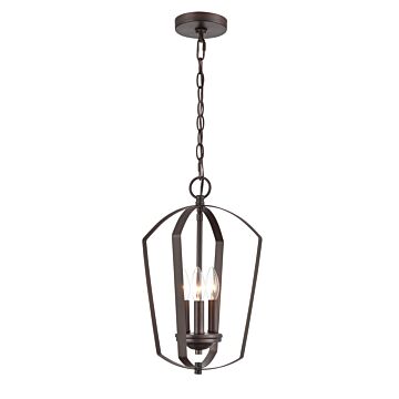 Ivey Lake Three Light Pendant in Rubbed Bronze by Millennium