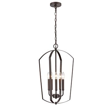 Ivey Lake Five Light Pendant in Rubbed Bronze by Millennium