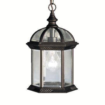 Barrie One Light Outdoor Pendant in Black by Kichler