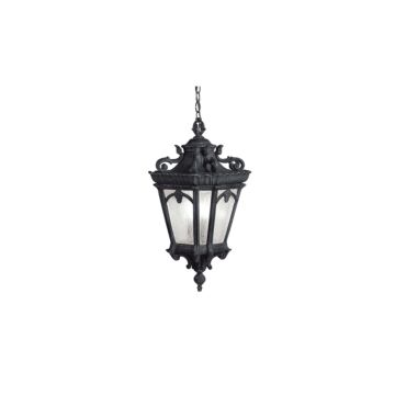 Tournai Three Light Outdoor Pendant in Textured Black by Kichler