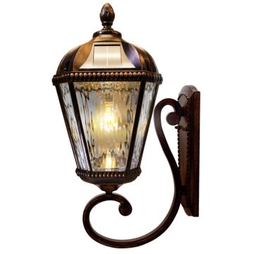 Royal Bulb Solar Lamp Series 1-Light LED Wall Mount in Brushed Bronze