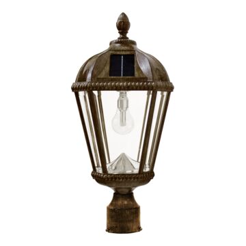 Royal Bulb Solar Lamp Series 1-Light LED Post Mount in Weathered Bronze