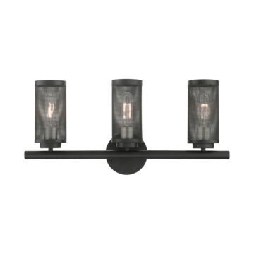 Industro 3-Light Bathroom Vanity Light in Black w with Brushed Nickels