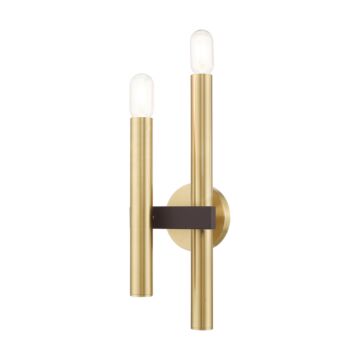 Helsinki 2-Light Wall Sconce in Satin Brass w with Bronzes
