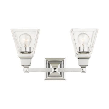 Mission 2-Light Bathroom Vanity Light in Polished Chrome