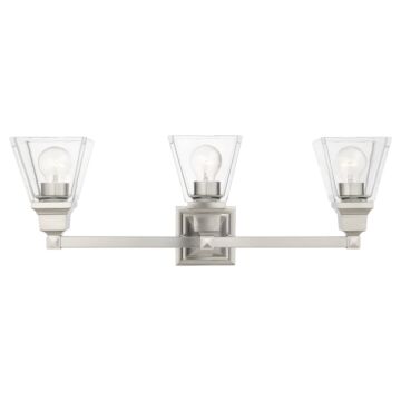 Mission 3-Light Bathroom Vanity Light in Brushed Nickel