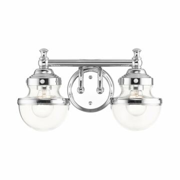 Oldwick 2-Light Bathroom Vanity Light in Polished Chrome