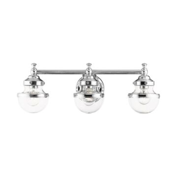 Oldwick 3-Light Bathroom Vanity Light in Polished Chrome