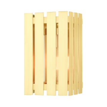 Greenwich 1-Light Outdoor Wall Lantern in Satin Brass