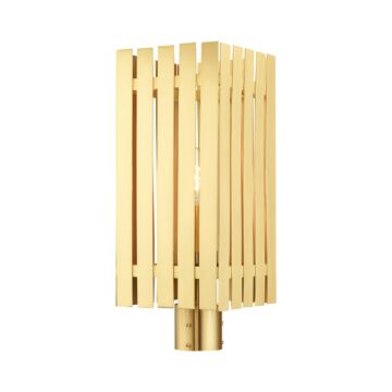 Greenwich 1-Light Outdoor Post Top Lantern in Satin Brass