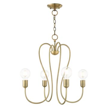 Lucerne 4-Light Chandelier in Antique Brass