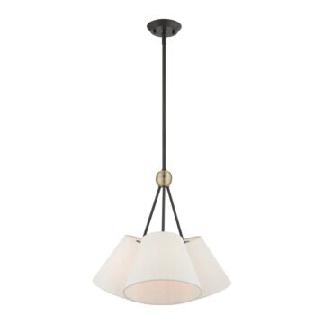 Prato 3-Light Chandelier in Bronze w with Antique Brasss