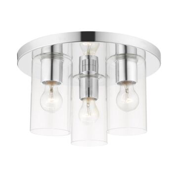 Zurich 3-Light Flush Mount in Polished Chrome