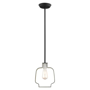 Meadowbrook 1-Light Pendant in Black w with Brushed Nickels