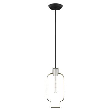 Meadowbrook 1-Light Pendant in Black w with Brushed Nickels