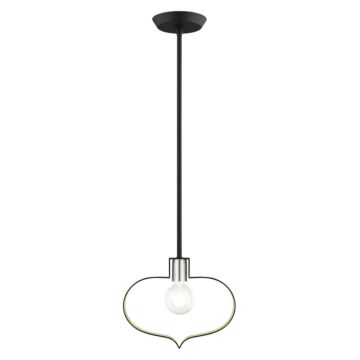 Meadowbrook 1-Light Pendant in Black w with Brushed Nickels