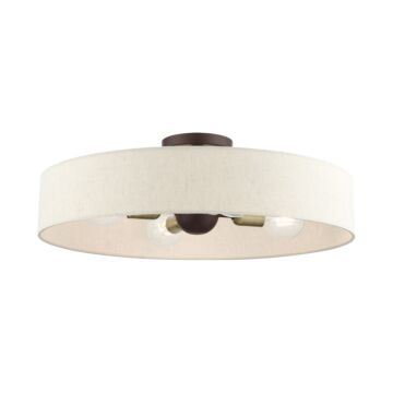 Venlo 4-Light Semi-Flush Mount in Bronze w with Antique Brasss