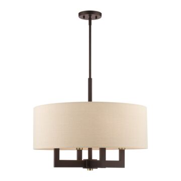 Cresthaven 4-Light Chandelier in Bronze with Antique Brass
