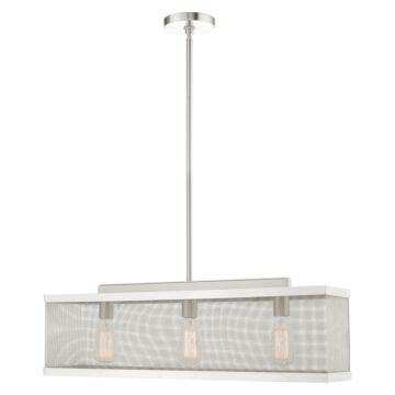 Industro 3-Light Chandelier in Brushed Nickel