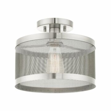 Industro 1-Light Semi-Flush Mount in Brushed Nickel