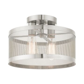 Industro 2-Light Semi-Flush Mount in Brushed Nickel