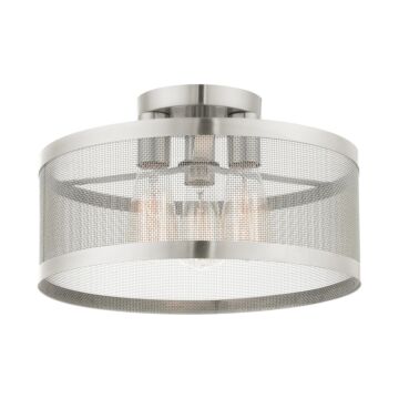 Industro 3-Light Semi-Flush Mount in Brushed Nickel