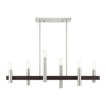 Helsinki 6-Light Chandelier in Brushed Nickel w with Bronzes