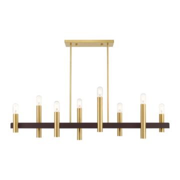 Helsinki 8-Light Chandelier in Satin Brass w with Bronzes