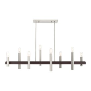 Helsinki 8-Light Chandelier in Brushed Nickel w with Bronzes