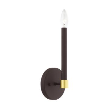 Karlstad 1-Light Wall Sconce in Bronze w with Satin Brasss