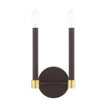 Karlstad 2-Light Wall Sconce in Bronze w with Satin Brasss
