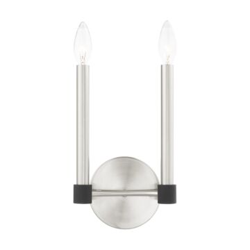 Karlstad 2-Light Wall Sconce in Brushed Nickel w with Blacks