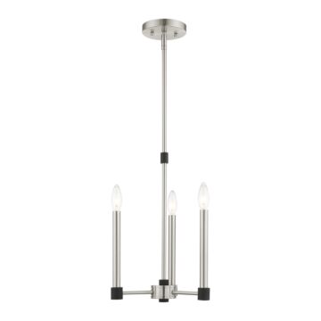 Karlstad 3-Light Chandelier in Brushed Nickel w with Blacks