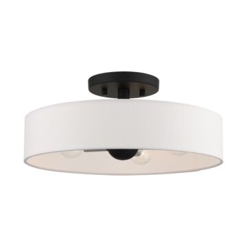 Venlo 4-Light Semi-Flush Mount in Black w with Brushed Nickels