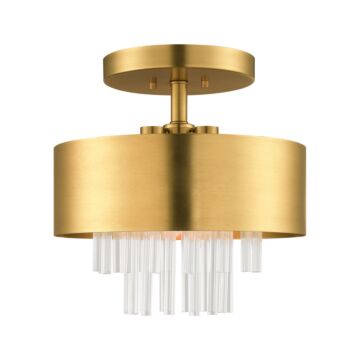 Orenburg 3-Light Semi-Flush Mount in Natural Brass