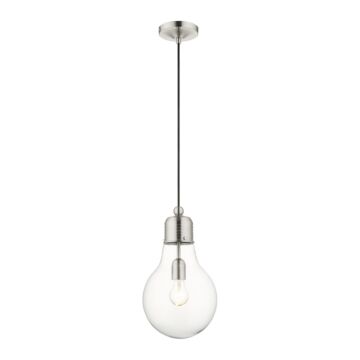 Hand Blown Art Glass Mini Pendants 1-Light Pendant in Brushed Nickel