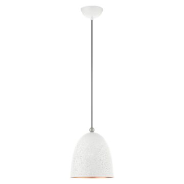 Arlington 1-Light Pendant in White w with Brushed Nickels