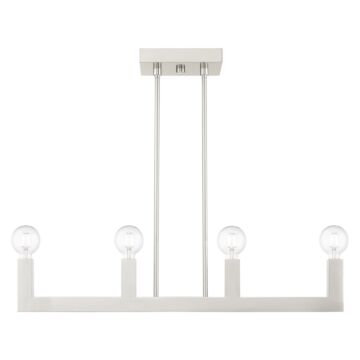 Solna 4-Light Linear Chandelier in Brushed Nickel